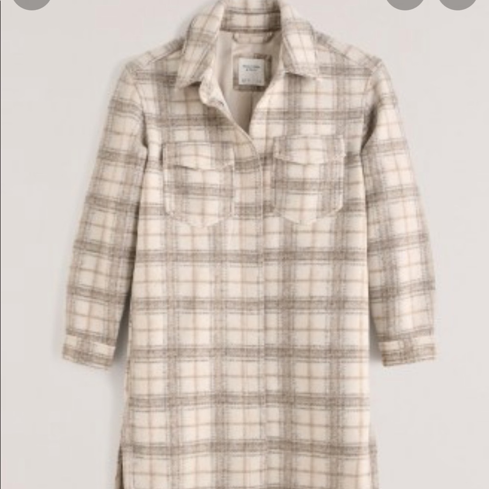 Abercrombie Fitch Long Length Wool Plaid Jacket